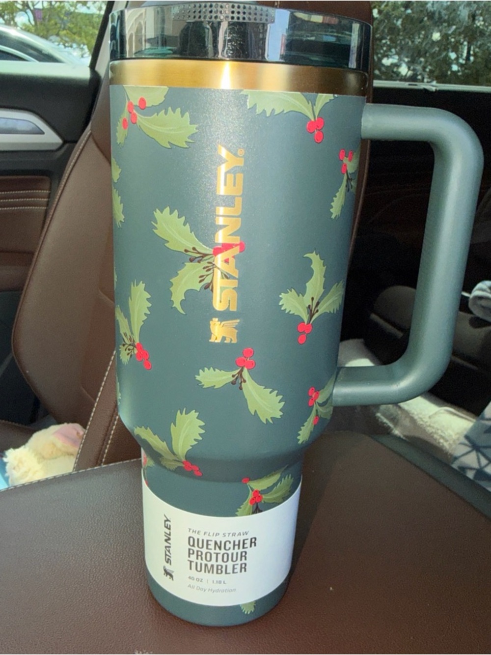Stanley 40oz Quencher Protour Tumbler Holiday Botanical Christmas Holly - NEW